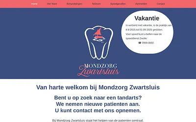 mondzorgzwartsluis.nl snapshot