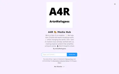 www.arts4refugees.com snapshot