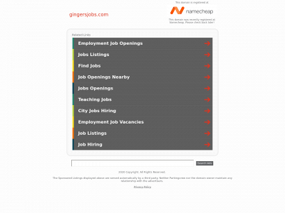 gingersjobs.com snapshot