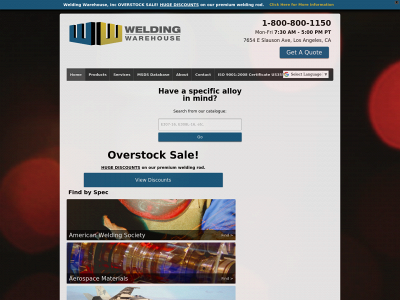 weldingwarehouseinc.com snapshot