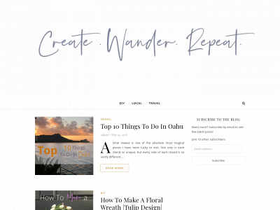 createwanderrepeat.com snapshot