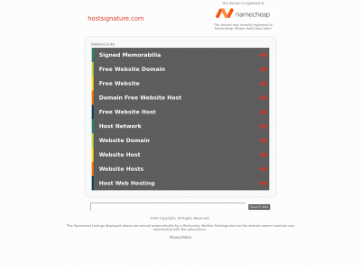 hostsignature.com snapshot