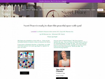 sweetpeaceyoga.com snapshot