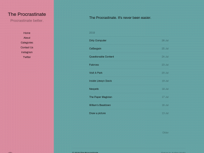 theprocrastinate.com snapshot
