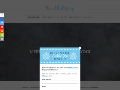 www.freckledyogi.com snapshot