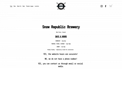 snowrepublicbrewery.com snapshot