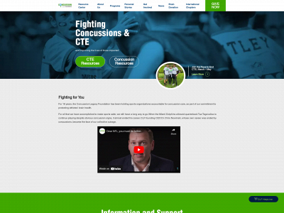 concussionfoundation.org snapshot