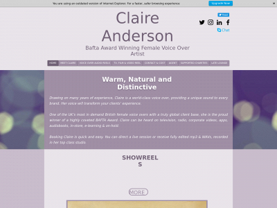 claireanderson.com snapshot