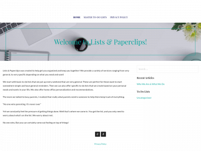 listsandpaperclips.com snapshot