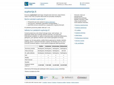 euphorija.lt snapshot
