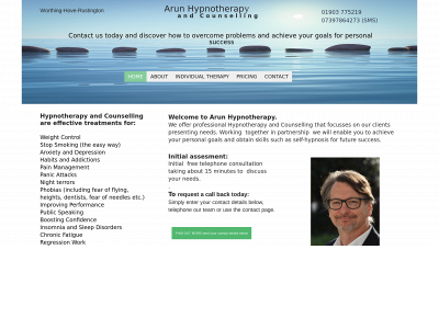 arunhypnotherapy.com snapshot