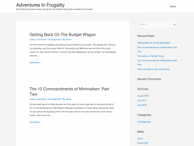 adventuresinfrugality.com snapshot