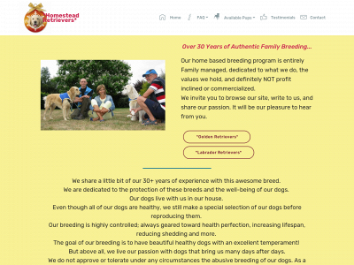 homesteadretrievers.com snapshot