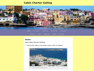 cabinchartersailing.com snapshot