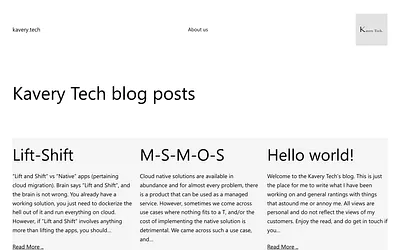 kavery.tech snapshot