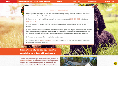 switzerveterinaryclinic.com snapshot