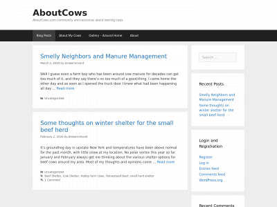 aboutcows.com snapshot