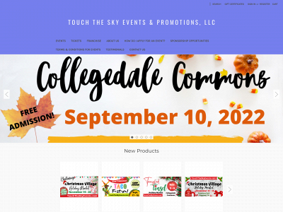 touchtheskyevents.com snapshot