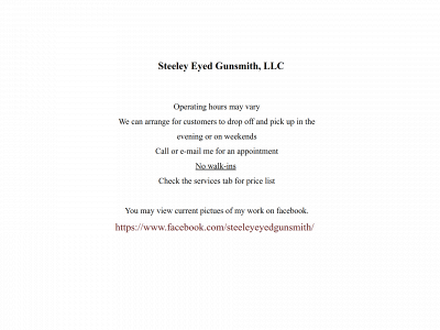 steeleyeyedgunsmith.com snapshot