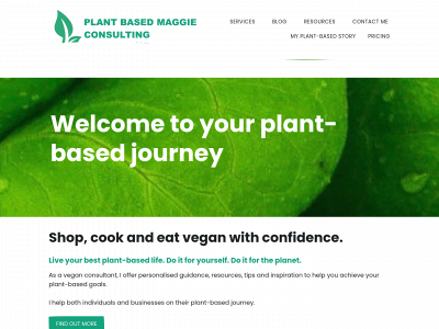 plantbasedmaggieconsulting.com snapshot