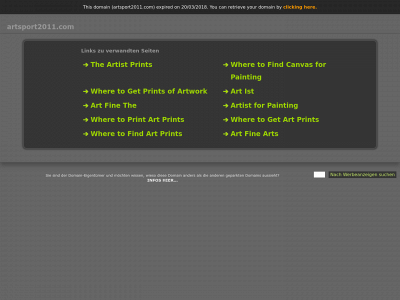 artsport2011.com snapshot