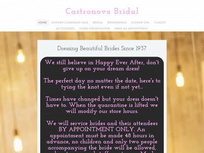 www.castronovobridal.com snapshot