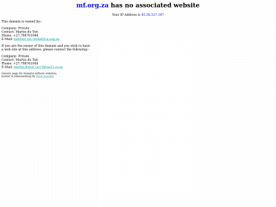 mf.org.za snapshot