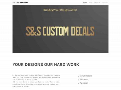 www.sscustomdecals.com snapshot