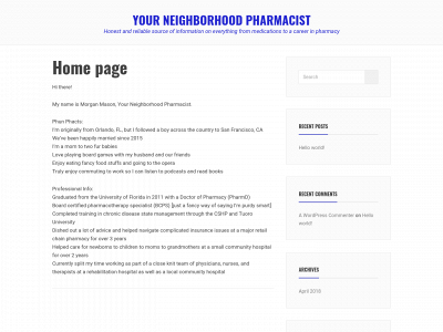 yourneighborhoodpharmacist.org snapshot