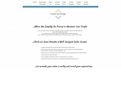 scriptsbydesign.com snapshot
