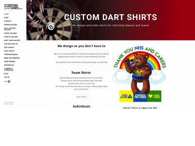 www.customdartshirts.com snapshot