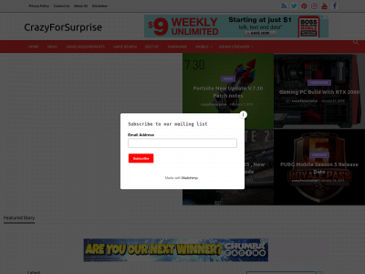 www.crazyforsurprise.com snapshot