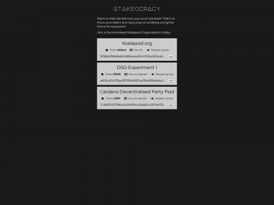 stakeocracies.com snapshot
