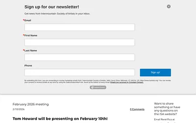 www.isartists.org snapshot