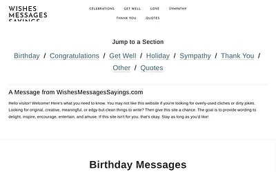 www.wishesmessagessayings.com snapshot