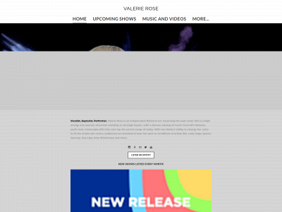 www.valerierosemusic.com snapshot