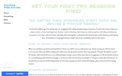 teachingwithpassiontutoring.weebly.com snapshot