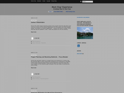 mech-engr-experience.com snapshot