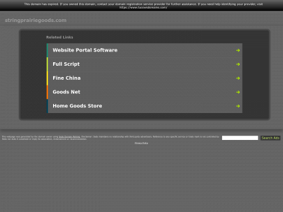stringprairiegoods.com snapshot