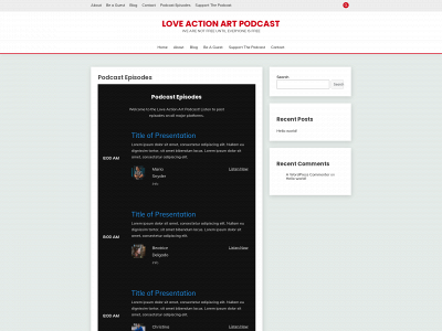 loveactionartpodcast.com snapshot