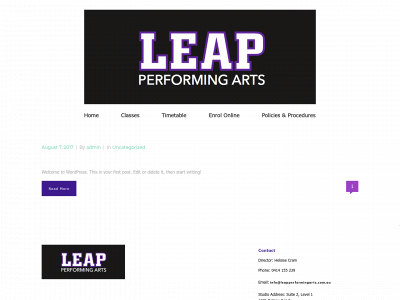 leapperformingarts.com.au snapshot
