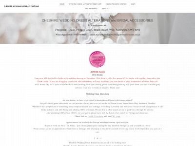 www.cheshireweddingdressalterations.co.uk snapshot