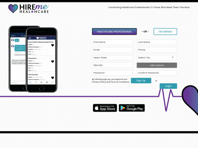 hiremehealthcare.com snapshot