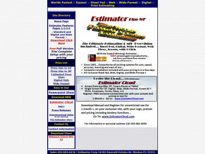 estimatorcorp.com snapshot