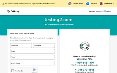 testing2.com snapshot