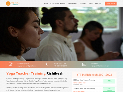 rajyogarishikesh.com snapshot