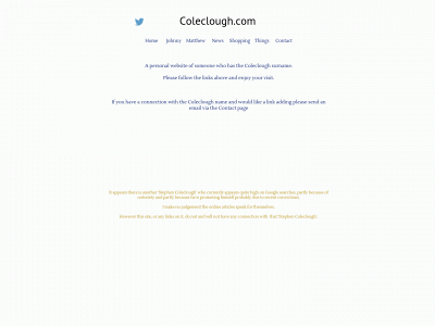 www.coleclough.com snapshot