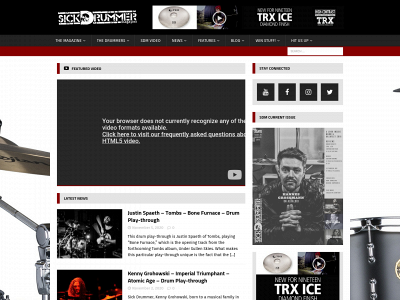 sickdrummermagazine.com snapshot