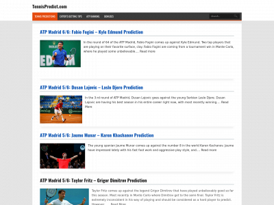 tennispredict.com snapshot