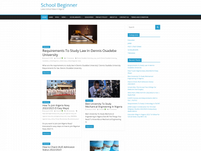 schoolbeginners.com snapshot
